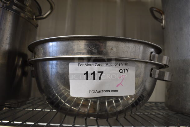 2 Stainless Steel Bowls w/ Handles. 12.5x11.5x4. 2 Times Your Bid! - Image 3 of 3