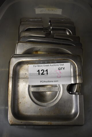 8 Stainless Steel 1/6 Size Drop In Bin Lids. 8 Times Your Bid!