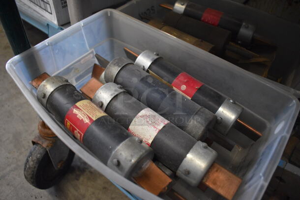 ALL ONE MONEY! Lot of 2 Bins of 14 Fusetron Dual Element Fuses! Includes FRS125 and FRS200. 2x2x9 - Image 2 of 7