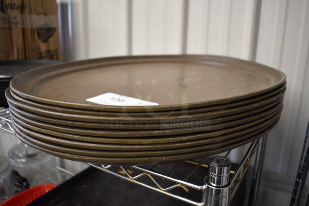 9 Brown Oval Serving Trays. 24x19.5x1. 9 Times Your Bid! - Image 1 of 3