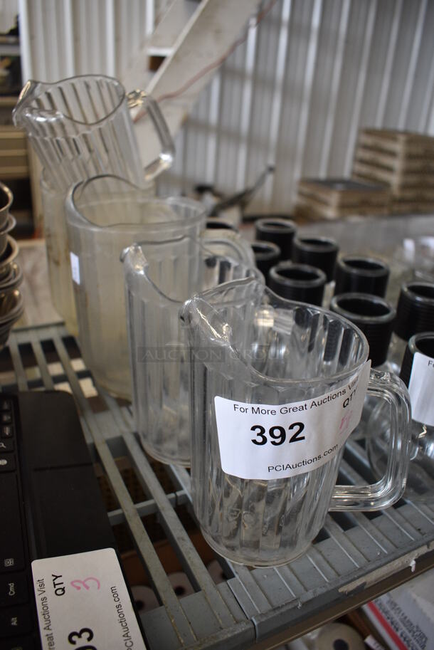 5 Various Clear Poly Pitchers. Includes 5.5x4x6.5. 5 Times Your Bid! - Image 2 of 2