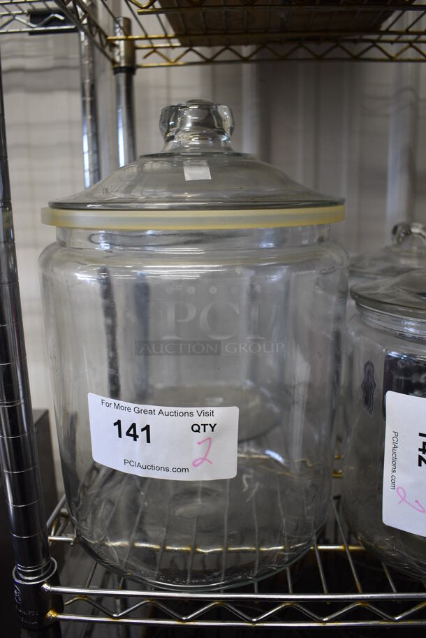 2 Glass Jars w/ Lids. 9x9x14. 2 Times Your Bid! - Image 1 of 3