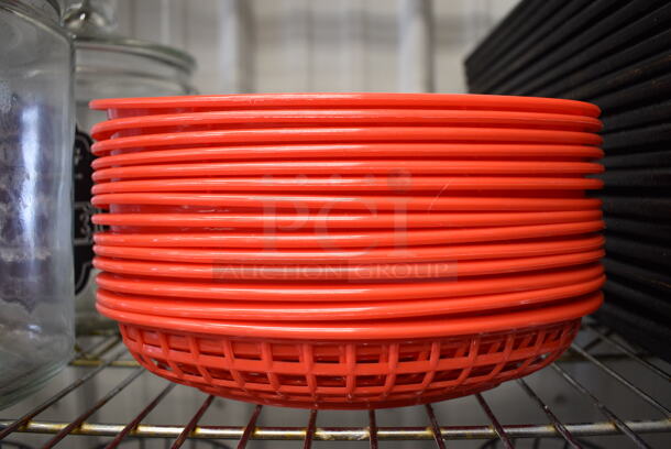 14 Red Poly Food Baskets. 9.5x6x2. 14 Times Your Bid! - Image 2 of 2