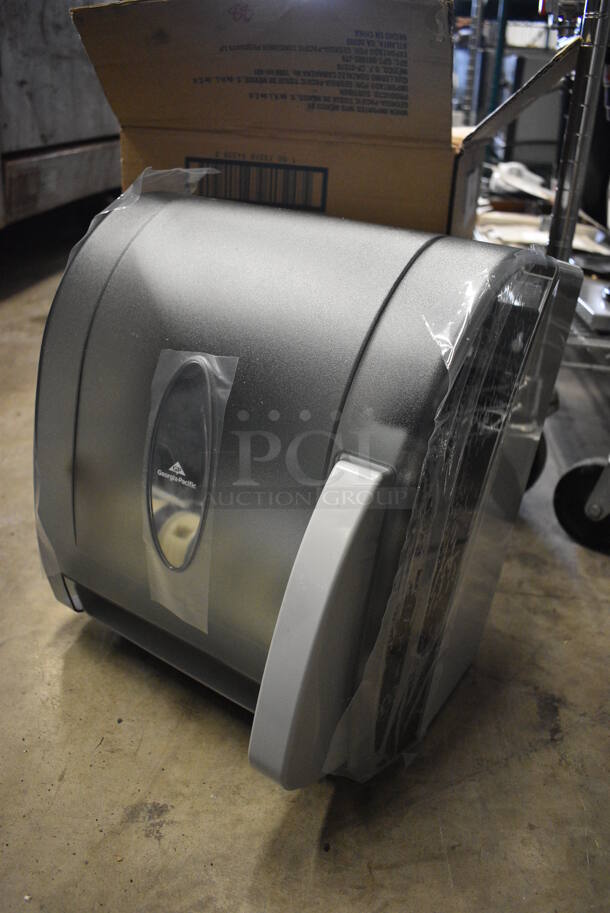 IN ORIGINAL BOX! Georgia Pacific Gray Poly Wall Mount Paper Towel Dispenser. 13x9x15 - Image 2 of 5