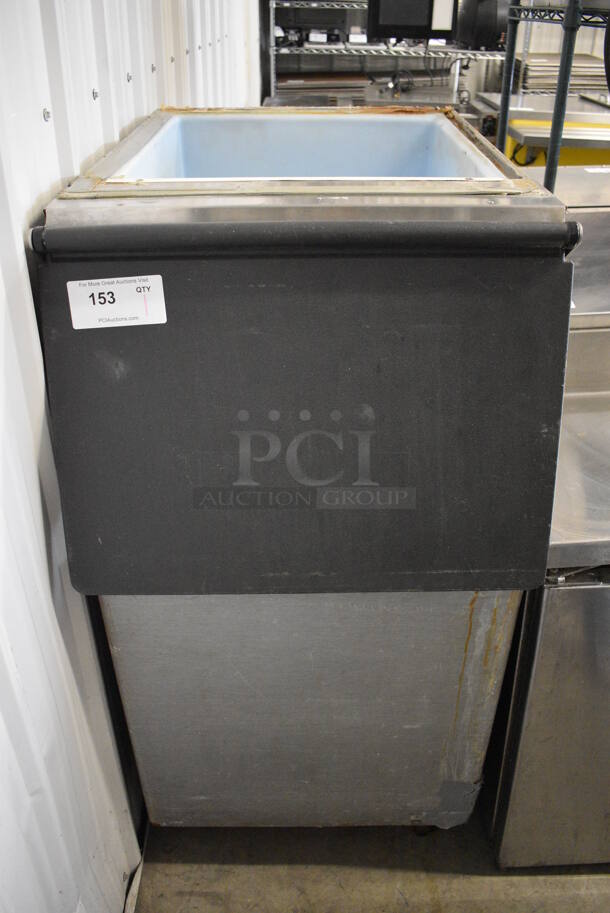 NICE! Stainless Steel Commercial Ice Machine Bin w/ Poly Flap Lid. 23x35x46