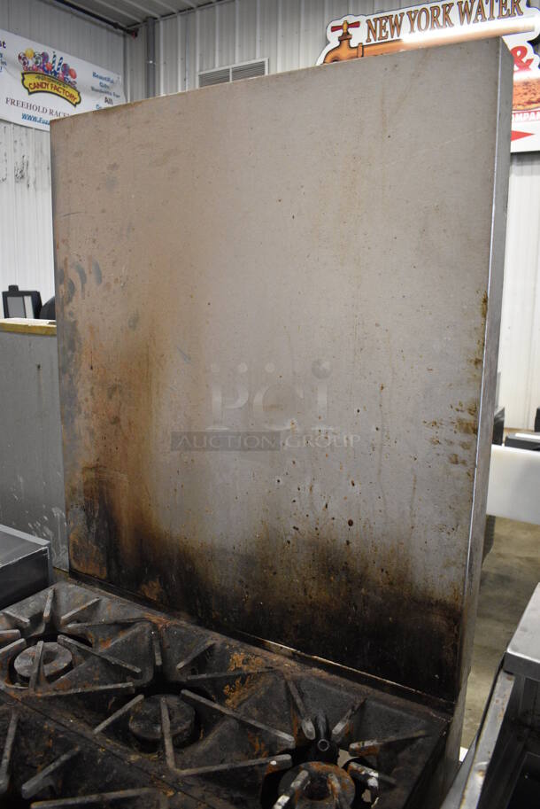 GREAT! Southbend Stainless Steel Commercial Gas Powered 6 Burner Range w/ Oven and Backsplash on Commercial Casters. 32x38x72 - Image 7 of 9