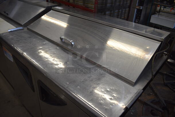 GREAT! Turbo Air Model TST-48SD Stainless Steel Commercial Sandwich Salad Prep Table Bain Marie Mega Top on Commercial Casters. 115 Volts, 1 Phase. 48x30x44. Tested and Powers On But Temps at 50 Degrees - Image 4 of 8