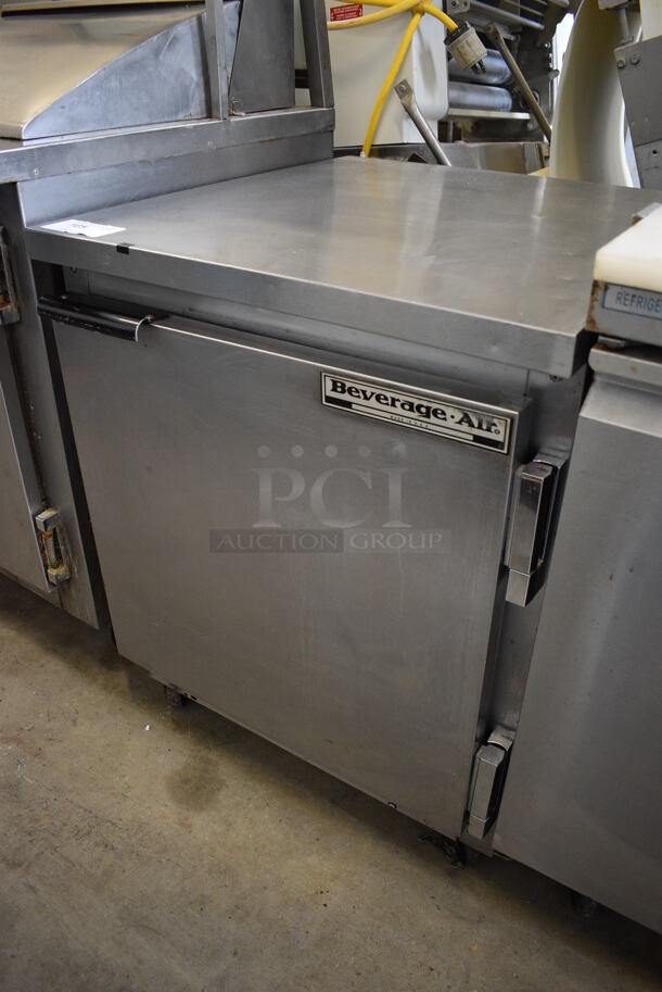 NICE! Beverage Air Stainless Steel Commercial Single Door Undercounter Cooler on Commercial Casters. 115 Volts, 1 Phase. 27x30x32.5. Tested and Powers On But Does Not Get Cold - Image 2 of 4