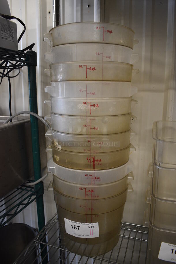 11 Poly 6 Quart Containers. 10x9x8. 11 Times Your Bid!