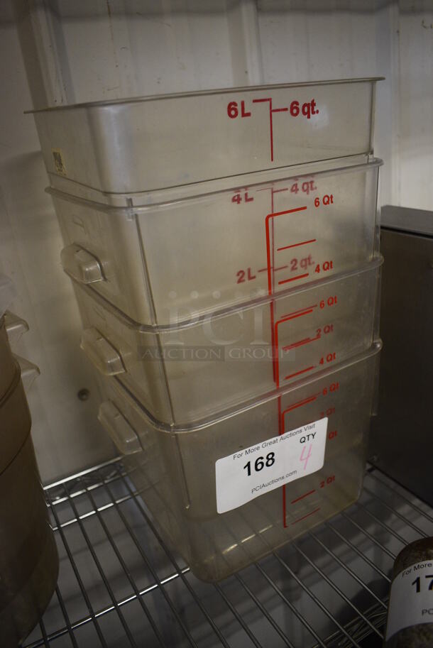 4 Poly Clear 6 Quart Containers. 8x9x7. 4 Times Your Bid! - Image 2 of 3