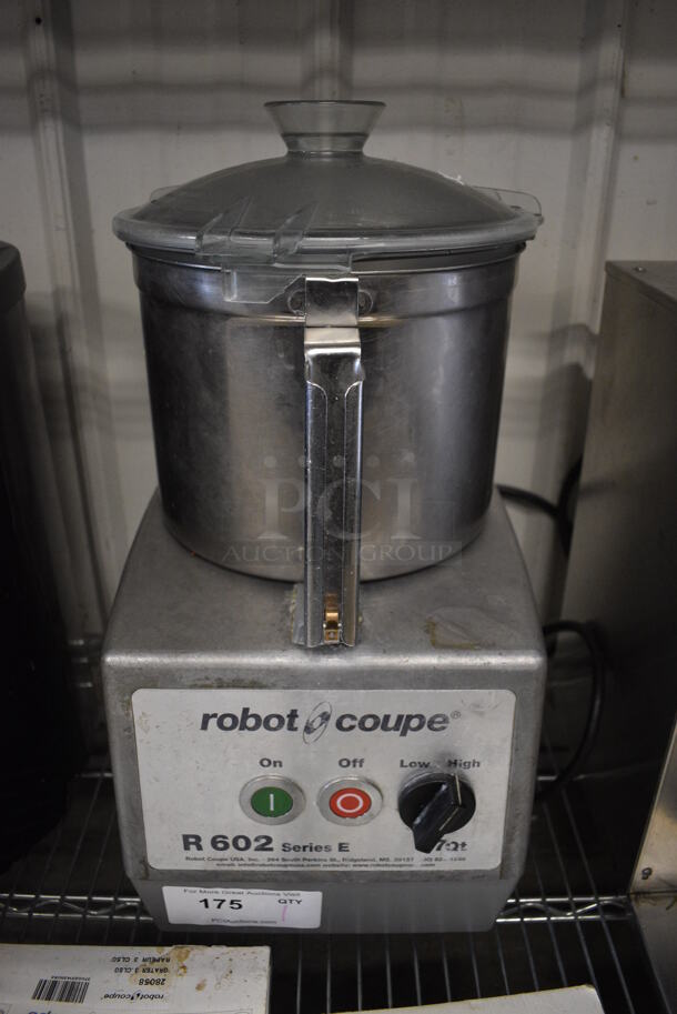 SWEET! Robot Coupe Model R602N Stainless Steel Commercial Countertop Food Processor w/ S Blade. 220 Volts, 1 Phase. 10x13x22