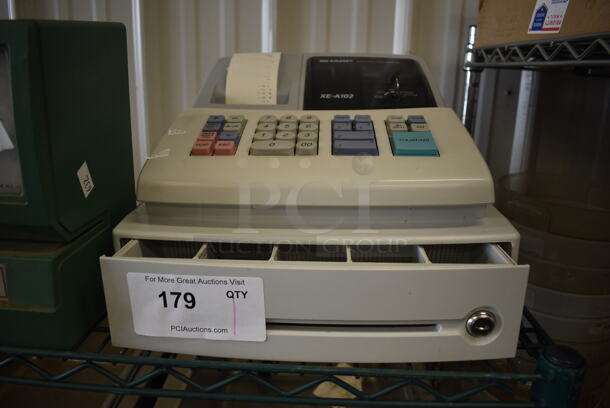 Sharp Model XE-A102 Metal Countertop Electric Cash Register. 13x14x9