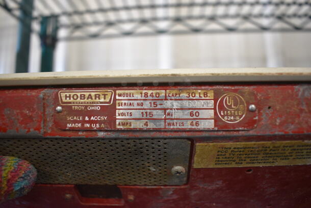 Hobart Model 1840 Metal Commercial Countertop Food Portioning Scale. 115 Volts, 1 Phase. 13x15x6. Tested and Working! - Image 4 of 4
