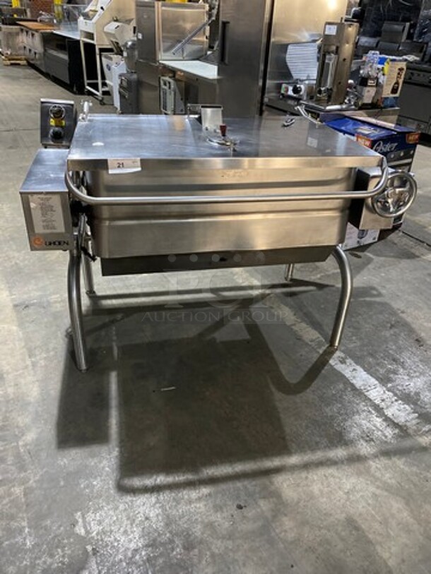 Groen Commercial Natural Gas Powered 40 Gallon Braising Pan Tilt Skillet! All Stainless Steel! Model HFP/2 Serial 18884HCF! On Legs!