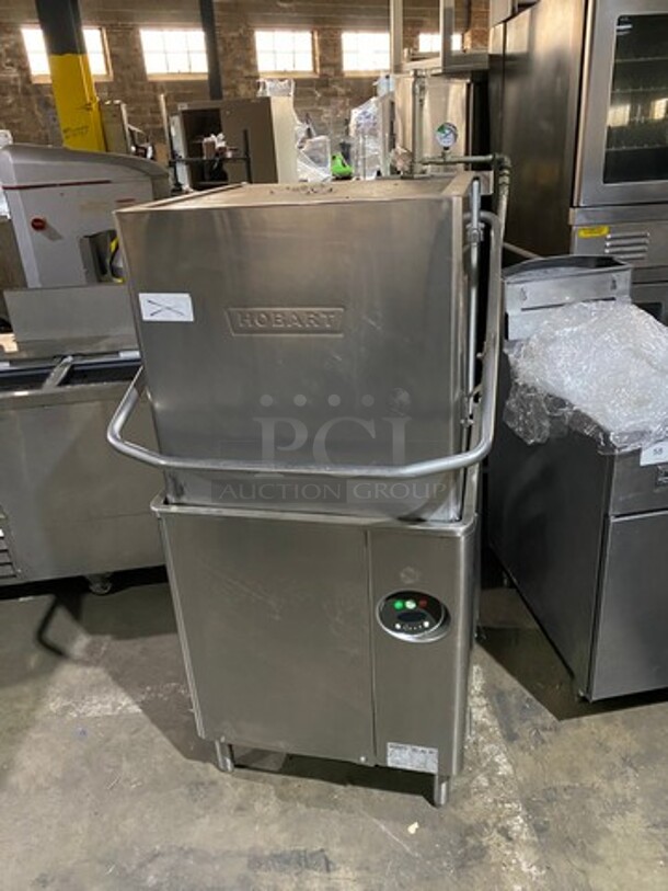 Hobart Commercial Heavy Duty Pass Through Dishwasher! All Stainless Steel! Model AM15 Serial 231114475! 3Phase! On Legs!