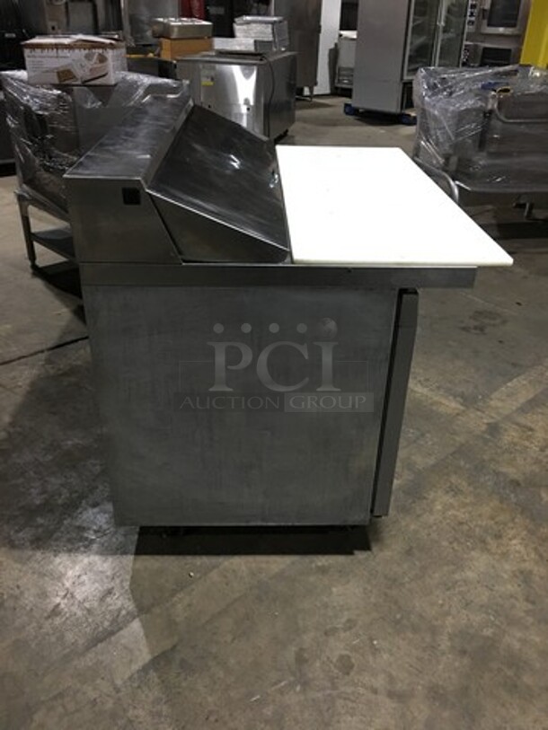 Continental Commercial Refrigerated Sandwich Prep Table! With 2 Door Underneath Storage Space! All Stainless Steel! Model SW4812C Serial 1530287! 115V 1Phase! On Commercial Casters! - Image 2 of 9