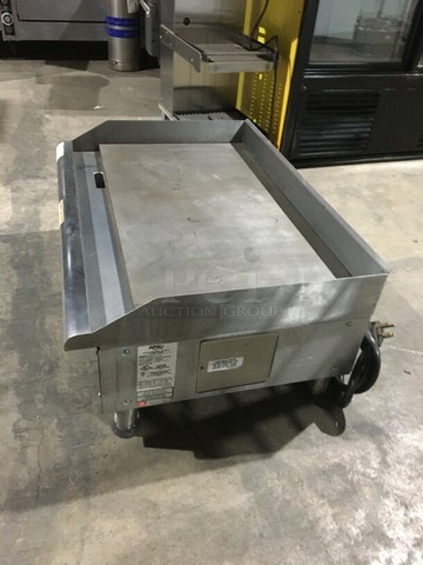 WOW! APW Wyott Commercial Countertop Electric Powered Flat Griddle! With Back & Side Splashes! All Stainless Steel! Model EG36I Serial 120871307015! 208/240V 1/3 Phase! On Legs! - Image 2 of 11