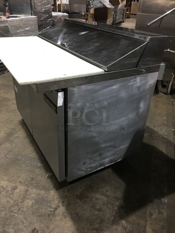 Continental Commercial Refrigerated Sandwich Prep Table! With 2 Door Underneath Storage Space! All Stainless Steel! Model SW4812C Serial 1530287! 115V 1Phase! On Commercial Casters! - Image 4 of 9