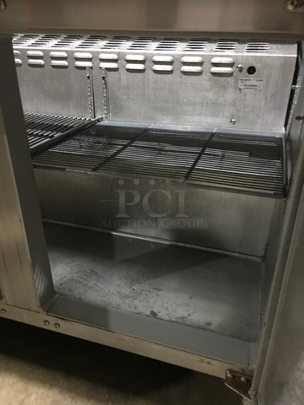 Continental Commercial Refrigerated Sandwich Prep Table! With 2 Door Underneath Storage Space! All Stainless Steel! Model SW4812C Serial 1530287! 115V 1Phase! On Commercial Casters! - Image 6 of 9