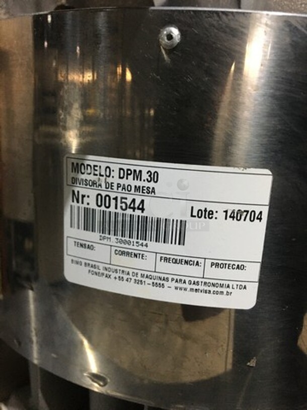 Bimg Commercial Mass Divider! All Stainless Steel! Model DPM30 Serial 001544! - Image 9 of 10