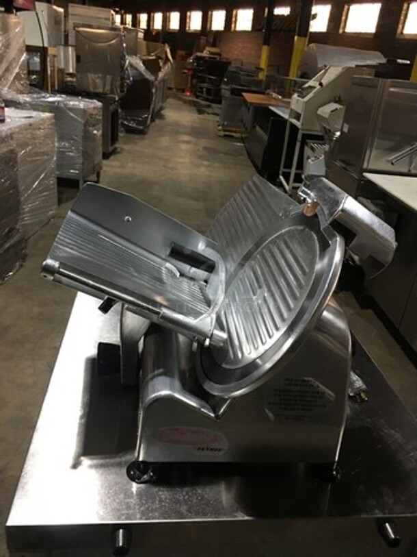 NICE! Fleetwood By Skymsen Commercial Countertop Deli Meat Slicer! All Stainless Steel! On Legs! - Image 3 of 9