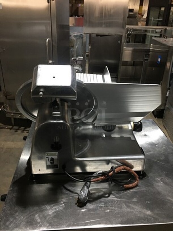 NICE! Fleetwood By Skymsen Commercial Countertop Deli Meat Slicer! All Stainless Steel! On Legs! - Image 4 of 9