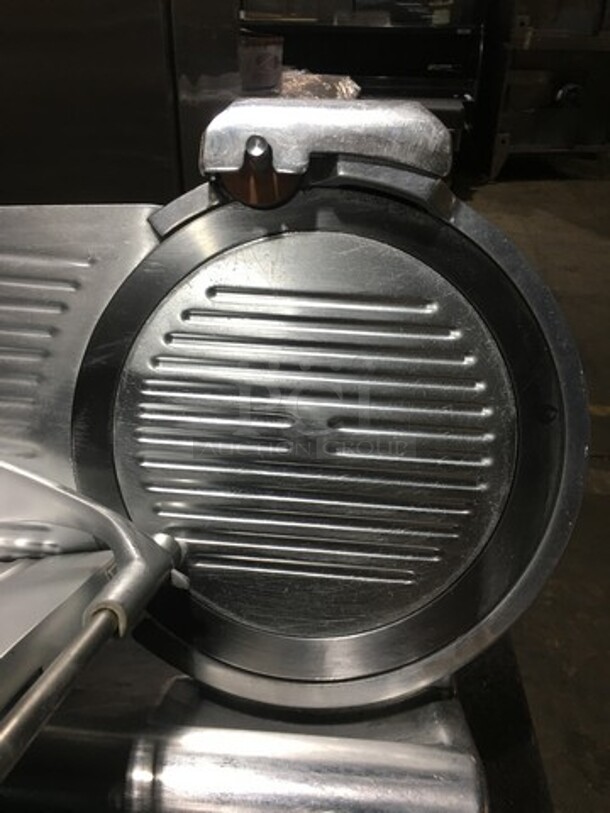 NICE! Fleetwood By Skymsen Commercial Countertop Deli Meat Slicer! All Stainless Steel! On Legs! - Image 5 of 9