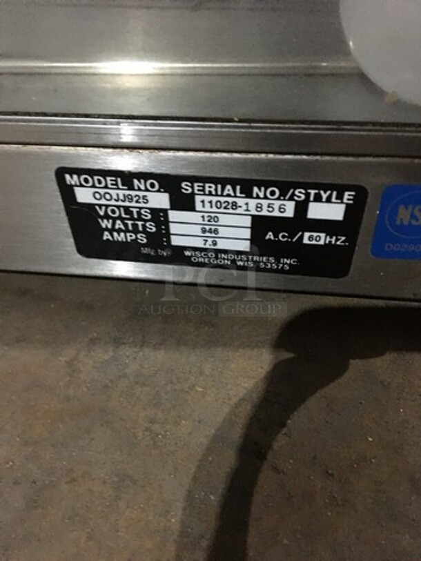 Wisco Commercial Countertop Food Warmer Display Case! Glass All Around Showcase Style! Model OOJJ925 Serial 110281856! 120V! - Image 8 of 9