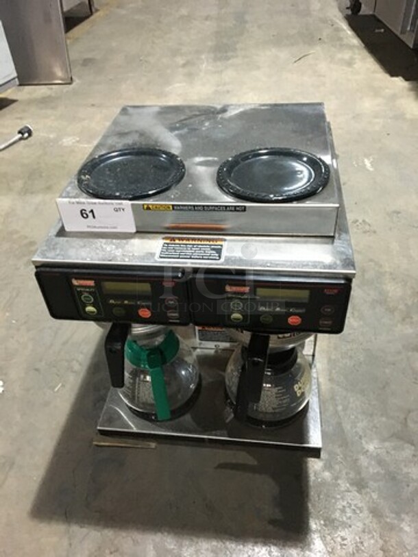 Bunn Commercial Countertop Dual Coffee Brewing Machine! Axiom Series! With 4 Coffee Pot Warming Stations! All Stainless Steel! Model AXIOM2/2TWIN Serial AXTN030162! 120/208/240V! 1Phase! On Legs!