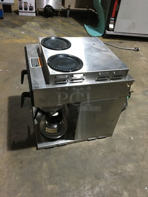 Bunn Commercial Countertop Dual Coffee Brewing Machine! Axiom Series! With 4 Coffee Pot Warming Stations! All Stainless Steel! Model AXIOM2/2TWIN Serial AXTN030162! 120/208/240V! 1Phase! On Legs! - Image 2 of 10