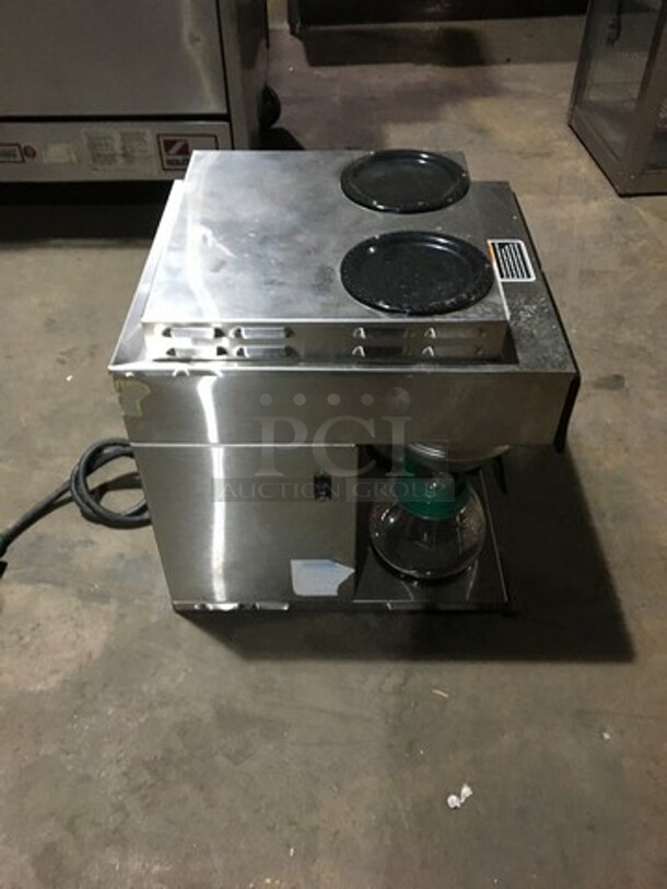 Bunn Commercial Countertop Dual Coffee Brewing Machine! Axiom Series! With 4 Coffee Pot Warming Stations! All Stainless Steel! Model AXIOM2/2TWIN Serial AXTN030162! 120/208/240V! 1Phase! On Legs! - Image 3 of 10