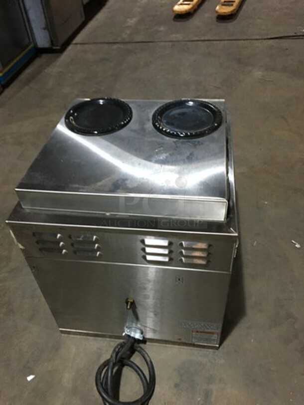 Bunn Commercial Countertop Dual Coffee Brewing Machine! Axiom Series! With 4 Coffee Pot Warming Stations! All Stainless Steel! Model AXIOM2/2TWIN Serial AXTN030162! 120/208/240V! 1Phase! On Legs! - Image 4 of 10