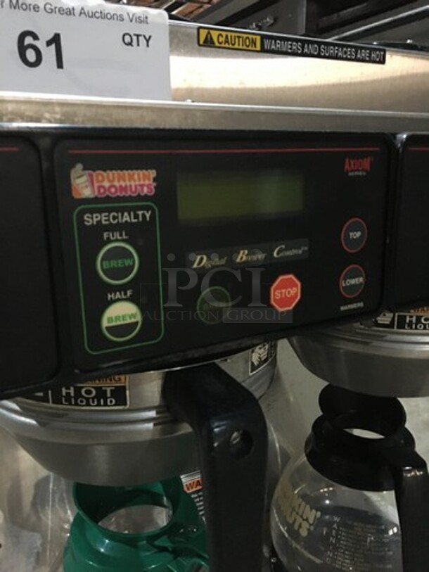 Bunn Commercial Countertop Dual Coffee Brewing Machine! Axiom Series! With 4 Coffee Pot Warming Stations! All Stainless Steel! Model AXIOM2/2TWIN Serial AXTN030162! 120/208/240V! 1Phase! On Legs! - Image 8 of 10