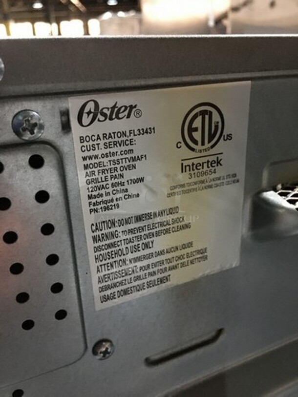 Oster Countertop Air Fryer/Grill Pan! With View Through Door! Model TSSTTVMAF1! 120V! - Image 7 of 9