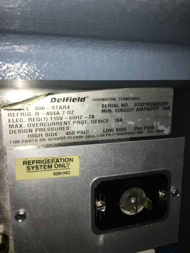 Delfield Commercial Single Door Lowboy! All Stainless Steel! Model 406STAR4 Serial 0702152002384! 115V 1Phase!  - Image 7 of 8