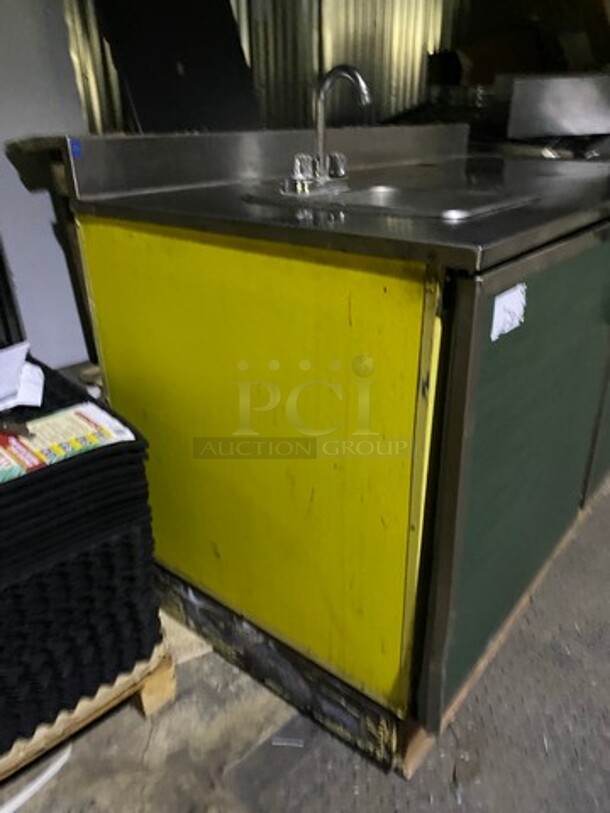 Duke Hand Wash Station! With Prep Area! With 2 Door Underneath Storage Cabinets! With Backsplash! - Image 3 of 10