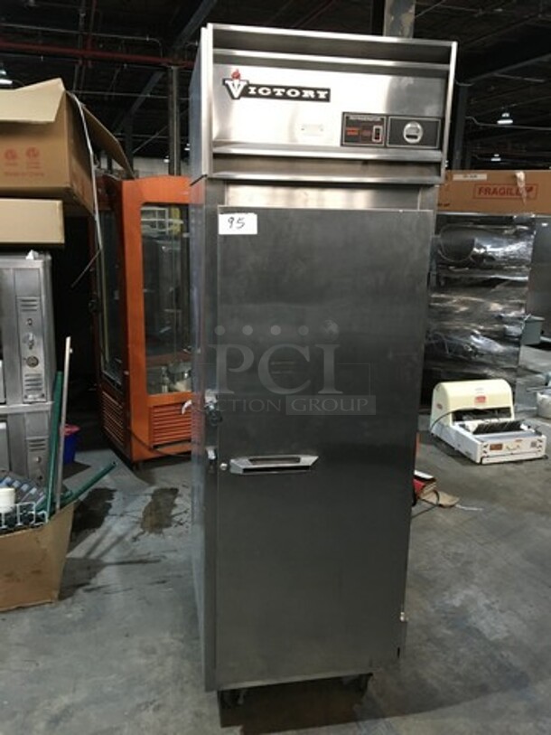 Victory Commercial Single Door Reach In Refrigerator! With Poly Coated Racks! All Stainless Steel!