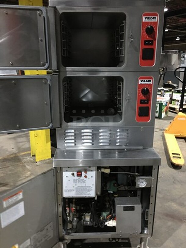 Vulcan Commercial Natural Gas Powered Dual Cabinet Steamer! All Stainless Steel! Model VSX24G Serial 271173356! On Legs! - Image 5 of 11