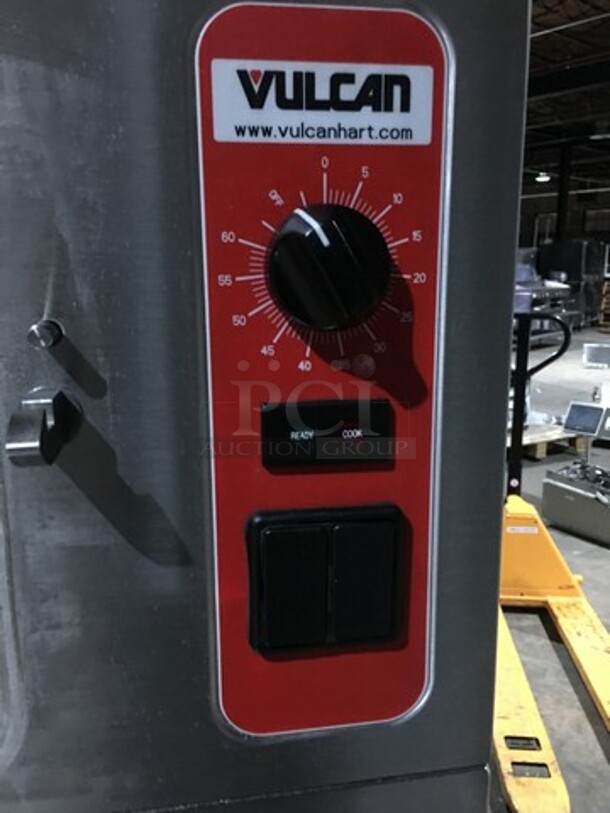 Vulcan Commercial Natural Gas Powered Dual Cabinet Steamer! All Stainless Steel! Model VSX24G Serial 271173356! On Legs! - Image 7 of 11