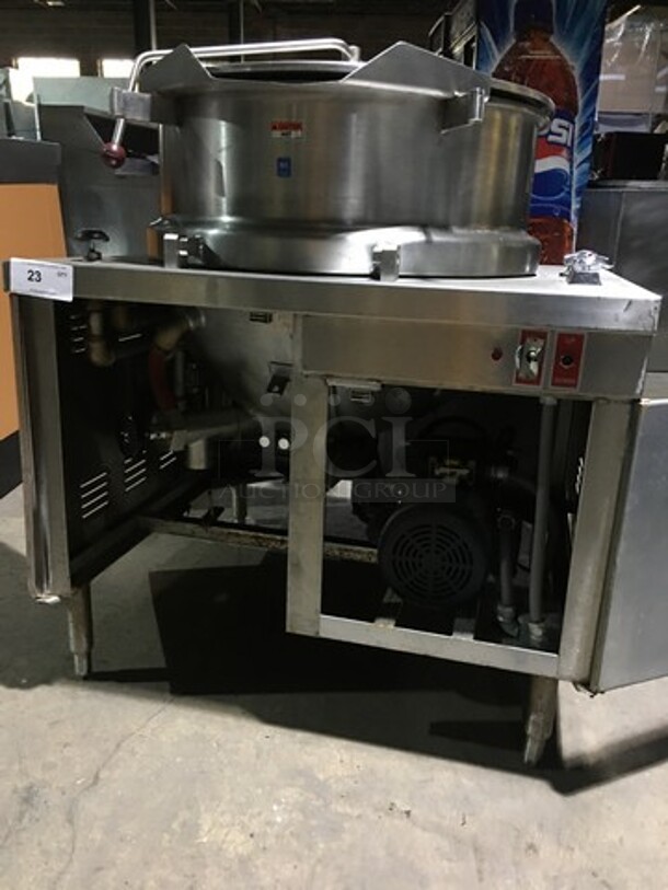 Vulcan Commercial 40 Gallon Tilting Steam Kettle! All Stainless Steel! Model VDMT40 Serial AP10460219AA4687! 120V 1Phase! On Legs! - Image 6 of 10