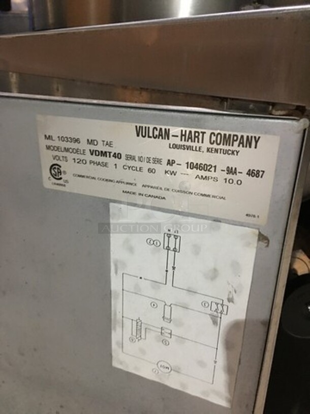 Vulcan Commercial 40 Gallon Tilting Steam Kettle! All Stainless Steel! Model VDMT40 Serial AP10460219AA4687! 120V 1Phase! On Legs! - Image 10 of 10