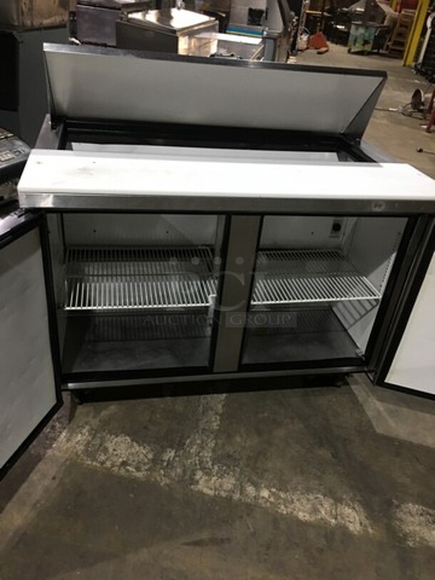 True Commercial Refrigerated Sandwich Prep Table! With 2 Door Underneath Storage Space! All Stainless Steel! Model TSSU4812 Serial 13941123! 115V 1Phase! On Commercial Casters! - Image 5 of 11