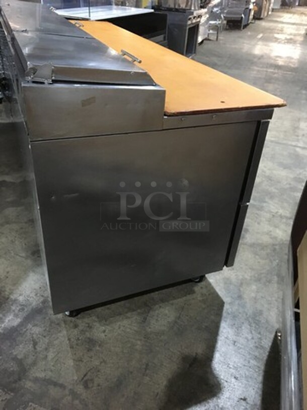 SWEET! True Stainless Steel Refrigerated Pizza Prep Table! With 6 Drawers Underneath! With  Cutting Board! On Commercial Casters! - Image 3 of 10