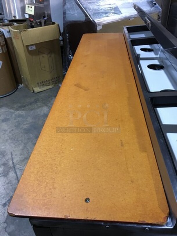 SWEET! True Stainless Steel Refrigerated Pizza Prep Table! With 6 Drawers Underneath! With  Cutting Board! On Commercial Casters! - Image 9 of 10
