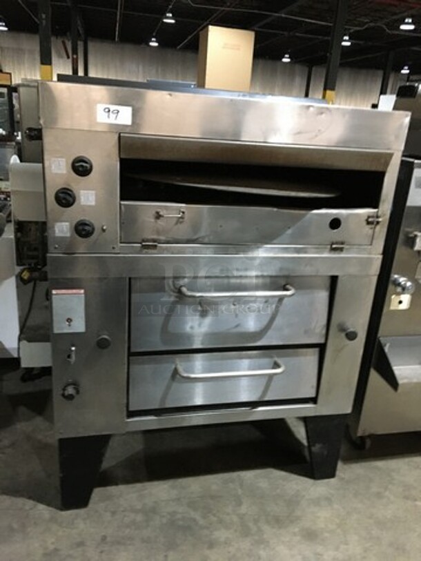 Nice! Attias All Stainless Steel Commercial Natural Gas Powered Double Deck Pizza/ Pita Rotating Baking Oven! On Legs! 2 X Your Bid! Makes One Unit!