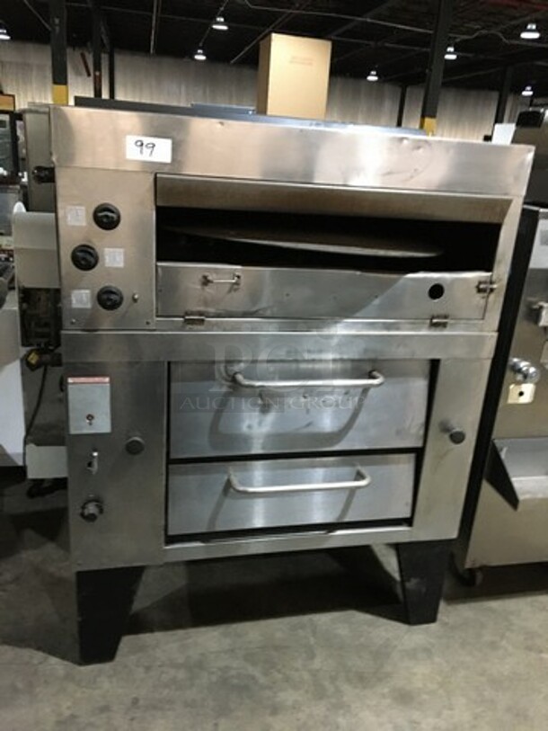 Nice! Attias All Stainless Steel Commercial Natural Gas Powered Double Deck Pizza/ Pita Rotating Baking Oven! On Legs! 2 X Your Bid! Makes One Unit! - Image 1 of 11