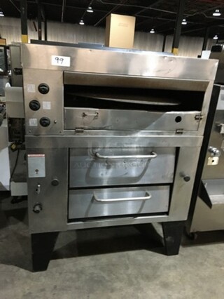 Nice! Attias All Stainless Steel Commercial Natural Gas Powered Double Deck Pizza/ Pita Rotating Baking Oven! On Legs! 2 X Your Bid! Makes One Unit!