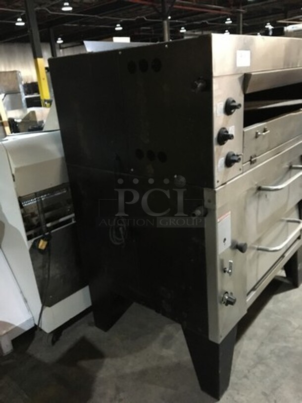 Nice! Attias All Stainless Steel Commercial Natural Gas Powered Double Deck Pizza/ Pita Rotating Baking Oven! On Legs! 2 X Your Bid! Makes One Unit! - Image 2 of 11