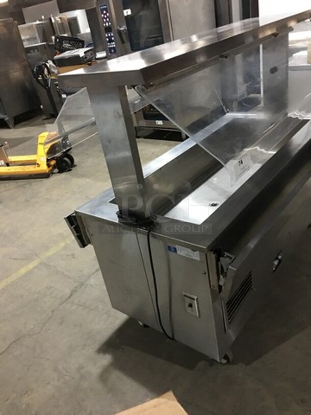 Vollrath Commercial Refrigerated Cold Pan! With Sneeze Guard! All Stainless Steel! With Lowering Prep/Serve Line! Model M3616500001EFA Serial B33600510731002! 120V 1Phase! On Commercial Casters! - Image 2 of 12
