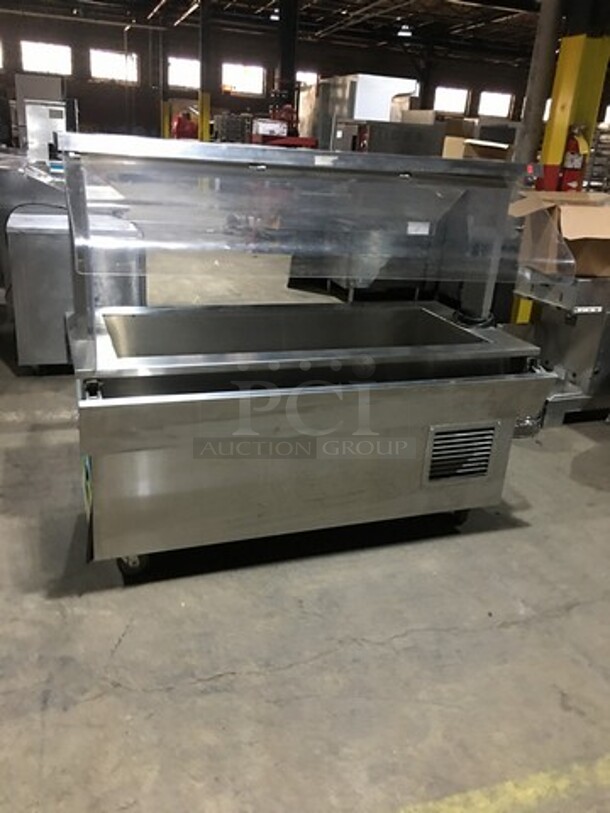 Vollrath Commercial Refrigerated Cold Pan! With Sneeze Guard! All Stainless Steel! With Lowering Prep/Serve Line! Model M3616500001EFA Serial B33600510731002! 120V 1Phase! On Commercial Casters! - Image 4 of 12